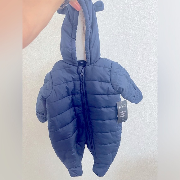The Children’s Place Navy Bear Snowsuit NWT 0-3 months - baby bunting - Picture 2 of 4